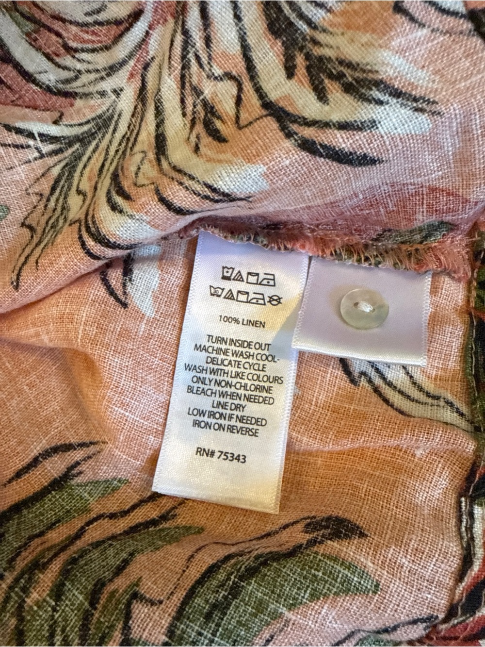 Nicole Miller NY 100% Linen Tropical Palm Tree Sunset Shift Dress - New - Picture 10 of 10